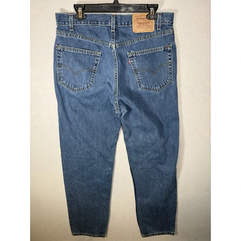 VINTAGE Levi's 550 Jeans Mens 34x32 Blue Relaxed Fit Tapered Leg Made in USA Y2K